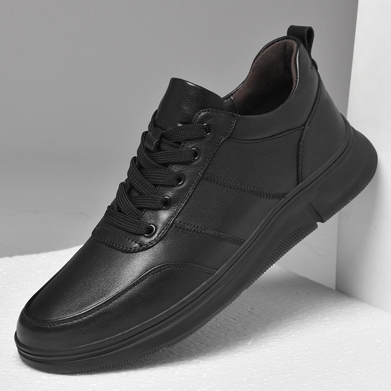 Men's shoes 2025 summer new men's high-end Korean version of versatile trendy shoes outdoor waterproof leather casual sports shoes