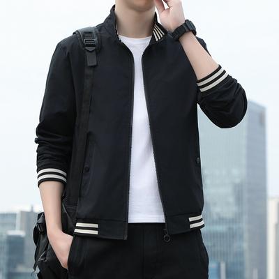 Neue Jacke für Frühlingsmänner Koreanische Version der sportlichen Casual Stehkragenjacke für Baseballmänner All-Matching-Mantel-Trend