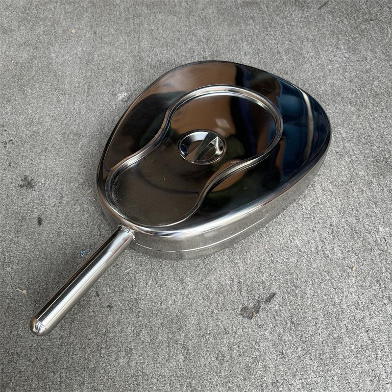 304 Stainless Steel Western-Style Commode with Lid for Bedridden Use