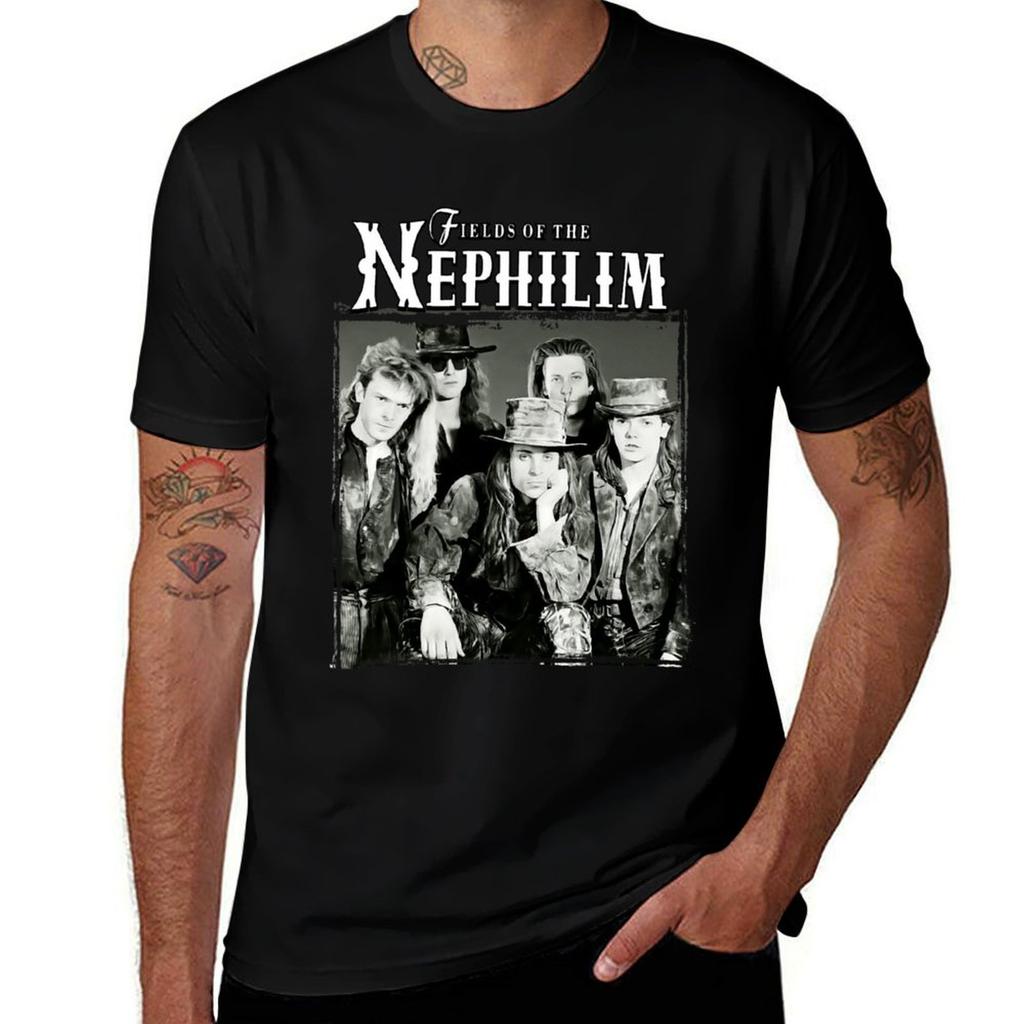 Felder der Nephilim Band T-Shirt Jungen Tierdruck Grafik T-Shirt kundenspezifische koreanische Mode Vintage T-Shirt Männer