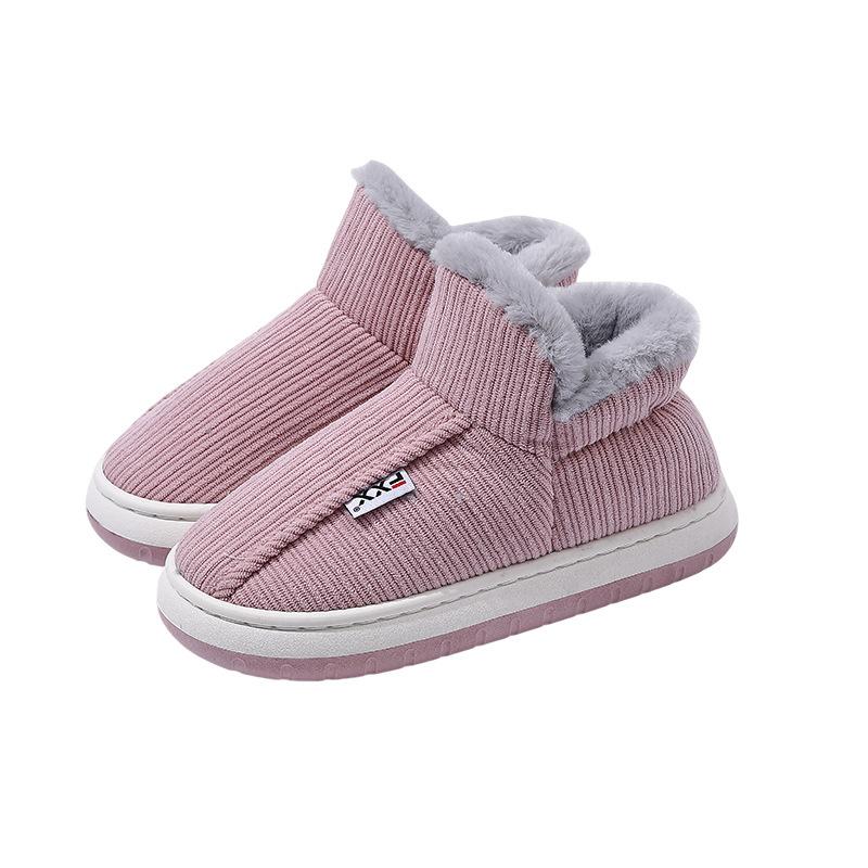 Heel cotton slippers winter new non-slip warm plush middle-aged and elderly high-top cotton shoes