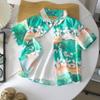 Boys' Beach Vacation Style Shirt - Summer Children's Stylish Loose Short-Sleeved Shirt