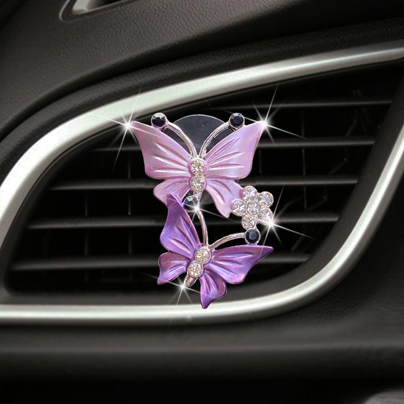 

Air Freshener Butterfly Car-styling Car Perfume Natural Smell Air Conditioner Butterfly Diamond Aromatherapy Decoration Clip Random fragrance фіолетовий