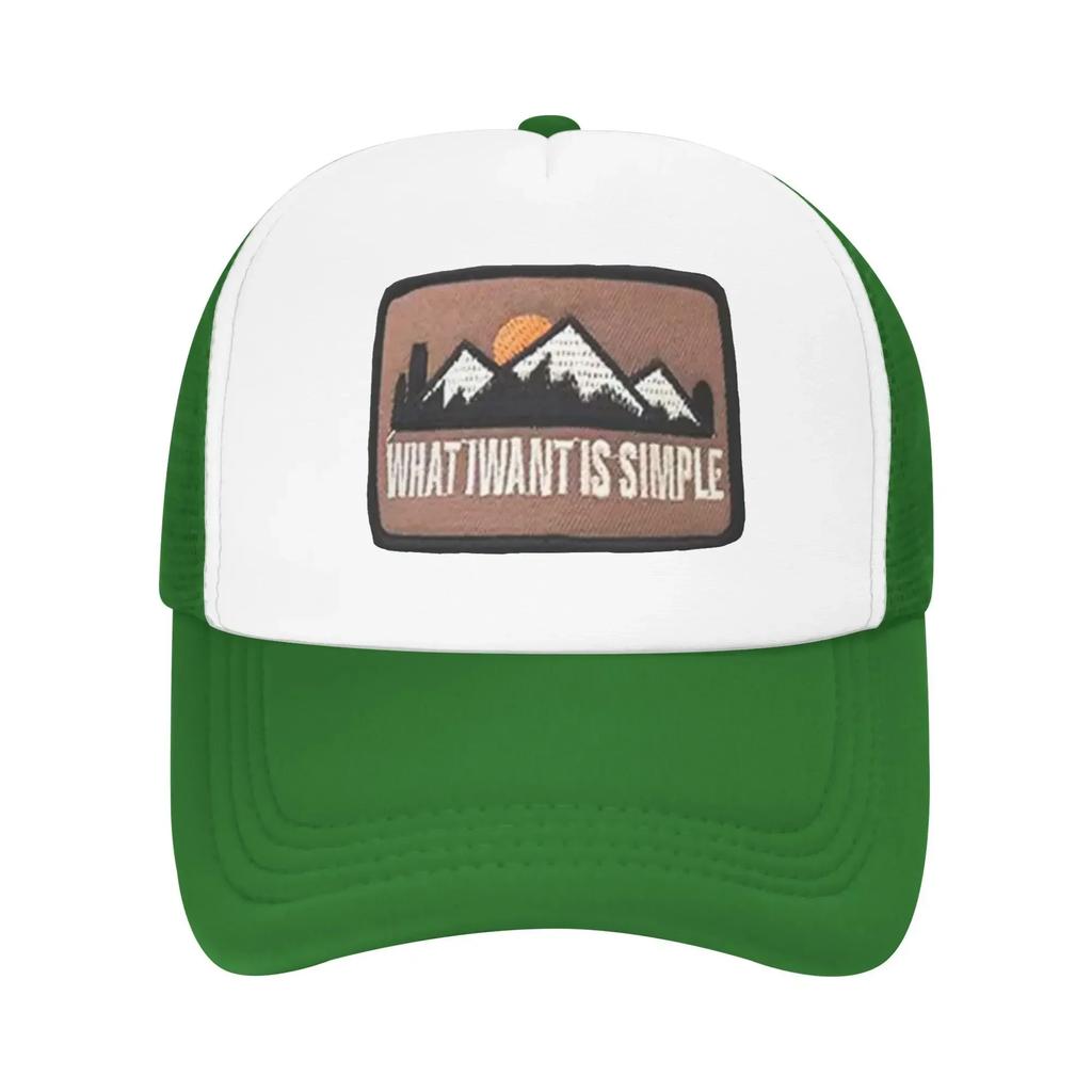 Druck Sonnenuntergang Berg Was ich will ist einfach Mädchen Individuell Netz Baseballkappen Damen Frühling Männlich Strand Papa Hut Snapback Kappe