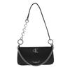 [Customized Bag] Commuting Simple Armpit Baguette Synthetic Material Shoulder Bag Women's Black Silver Moon