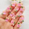 50Pcs Cute Cartoon Mini Colorful and Shiny Flowers Nail Art Resin Designer Charms DIY Craft For Nail 3D Decorations Jewelry
