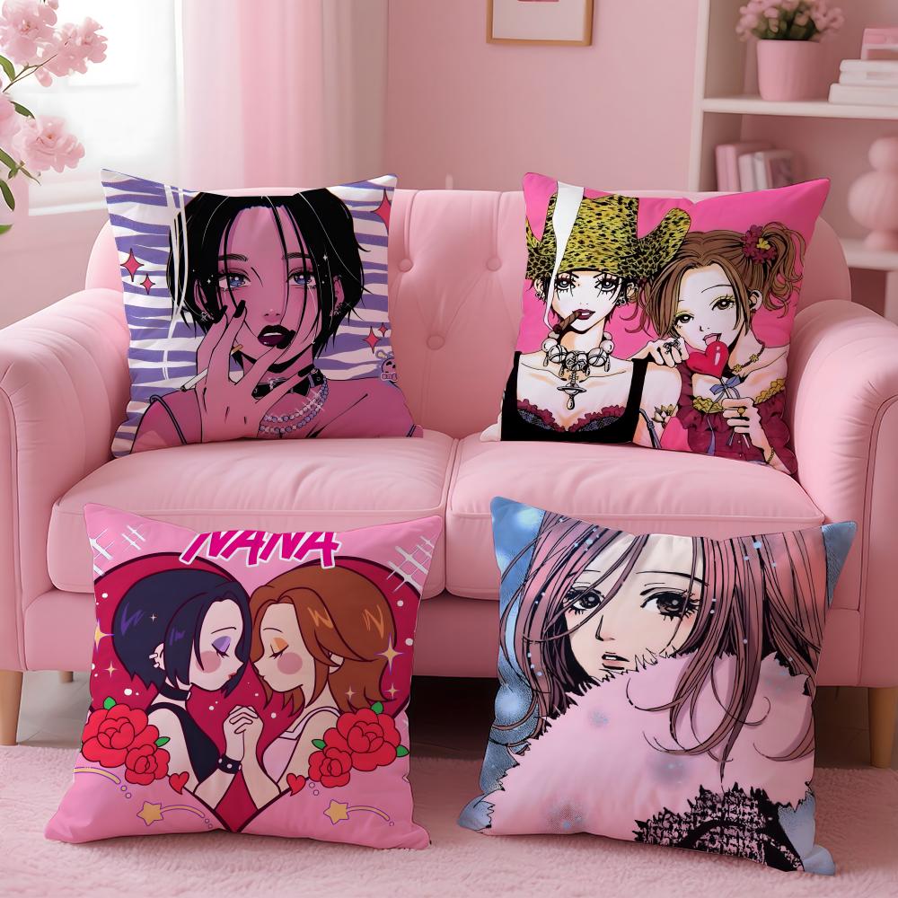 Anime Nana Cushion Cover Cushion Cover Set 4Pcs 50X50 45X45 40X40 Pillowcase Decorative Sofa Home Decor
