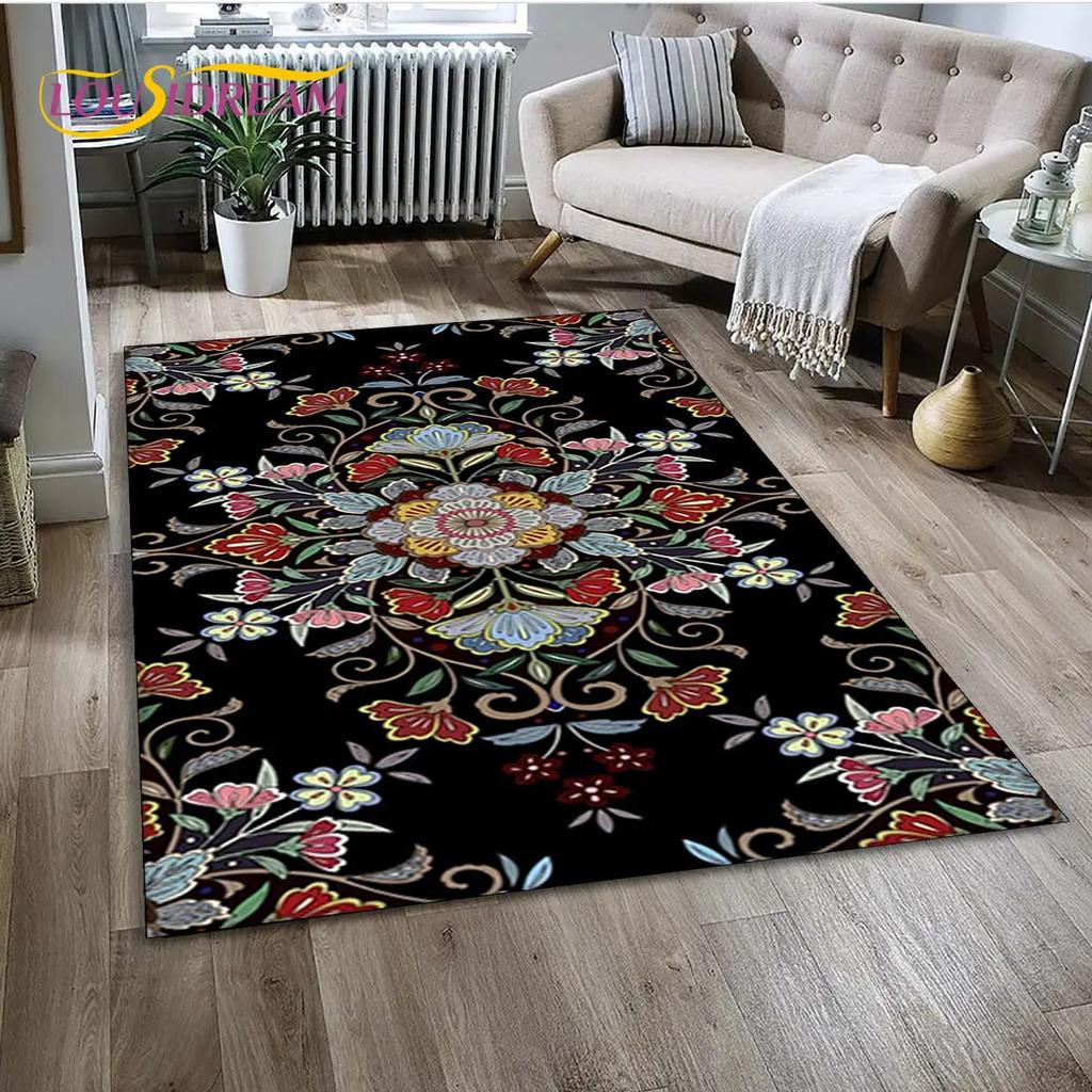 Bohemia Nordic Persia Serie Bereichsteppich, Teppich für Zuhause Wohnzimmer Schlafzimmer Sofa Fußmatte Küchendekor, Kinder Rutschfeste Bodenmatte