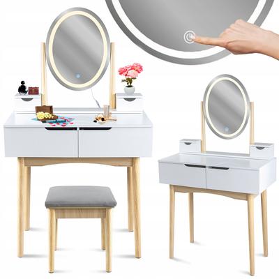 Penteadeira cosmética escandinava com espelho LED