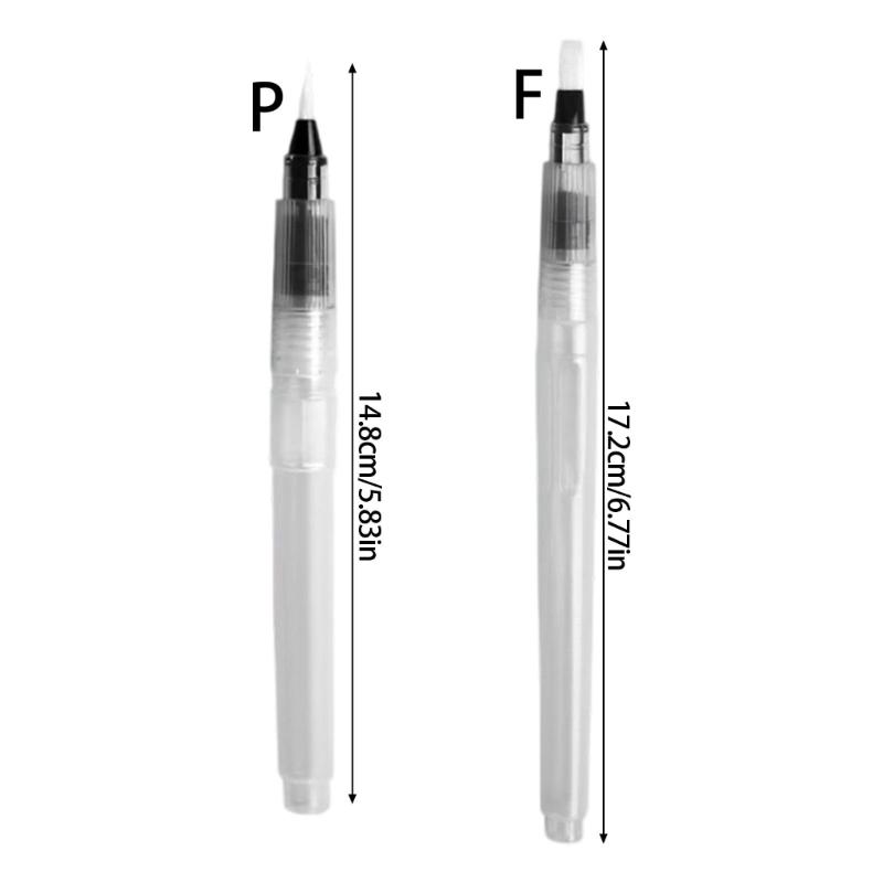 3 Pieces Large Capacity Watercolor Paint Brushes Refillable Art Brush Pen Flexible Nylon Bristles Portable Art Supplies