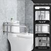304 Stainless Steel Foldable U-Shaped Anti-Slip Safety Armrest for Elderly Toilet Assistance.
