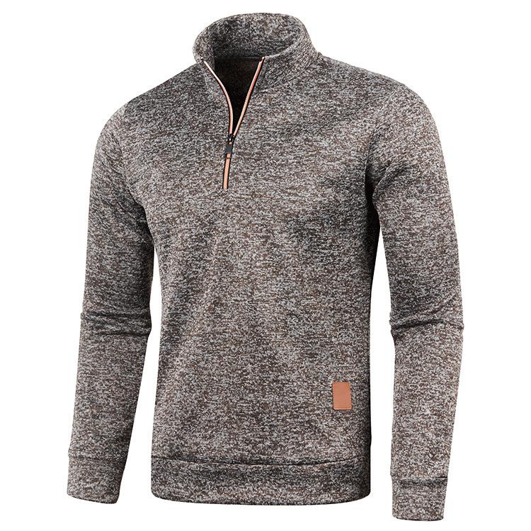Felpe da Uomo Pullover Mezza Zip per Uomo Felpa con Cappuccio Uomo Felpa Autunno Inverno Colore Solido Maglioni Dolcevita Yasheng