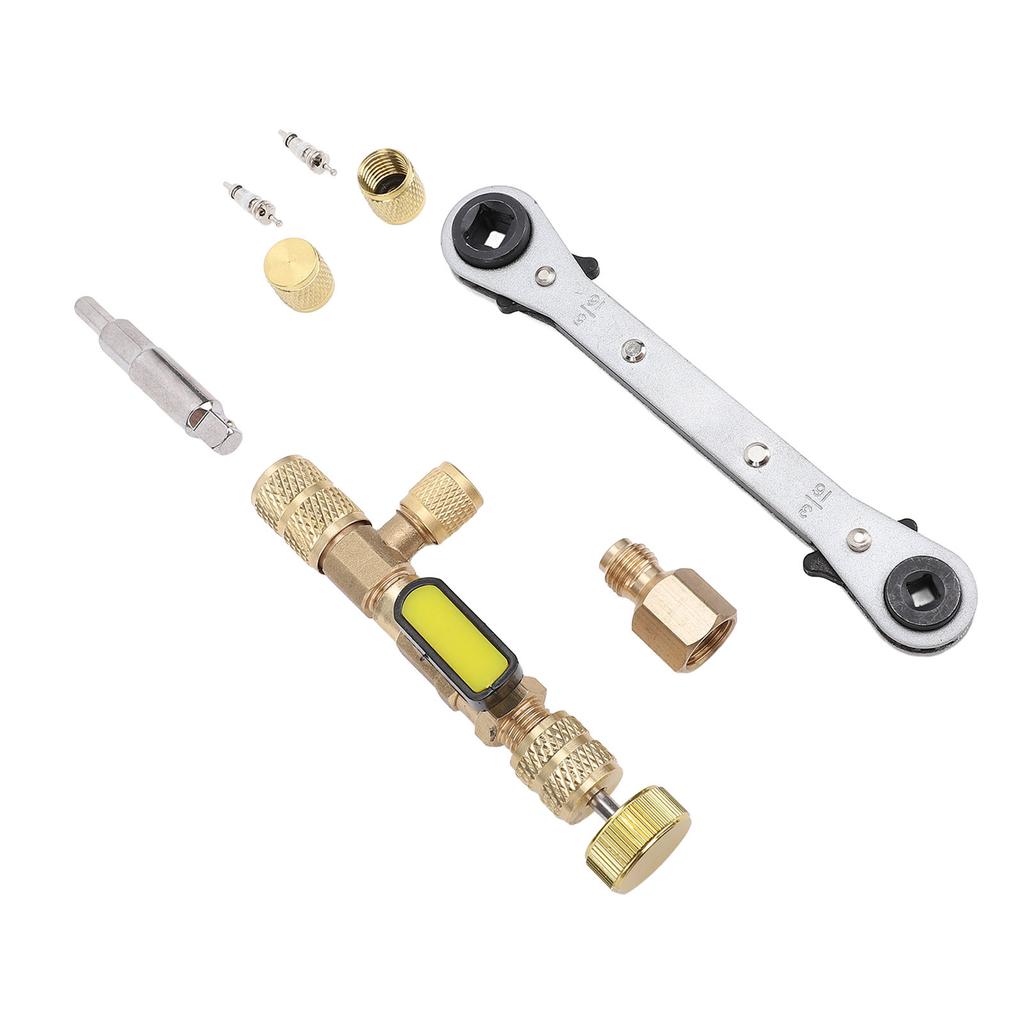 Valve Core Remover Tool with Dual Size SAE 1 4in and 5 16in Port Valve Core Remover Installer Tool for R22 R12 R407