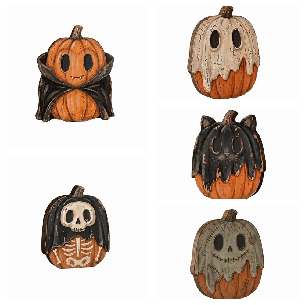 Pastoral Halloween Pumpkin Figurine Cartoon Pumpkin Table Ornament  Holiday Gifts