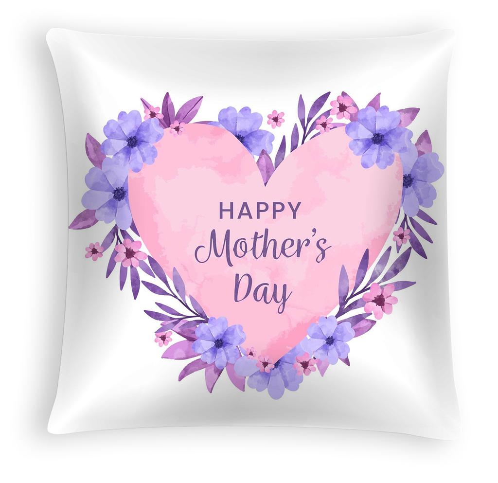 New Mother's Day Pillow Cover, Peach Skin Velvet Cushion Cover, Heart-shaped Letter Sofa Cushion Cover for Home Use