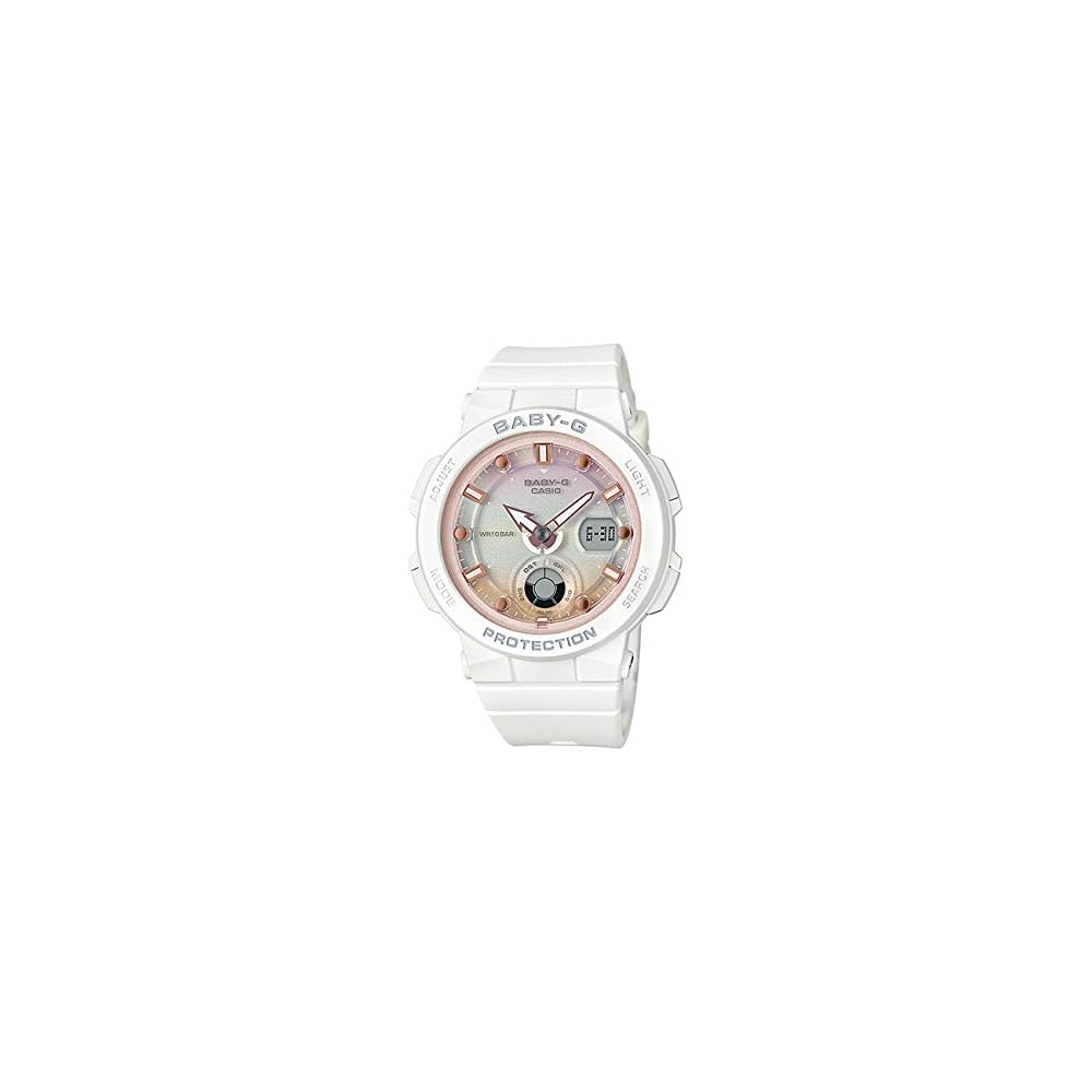 

Casio Baby-G Beach Traveler Series BGA-250-7A2 Women s Analog-Digital Waterproof Watch White Pink
