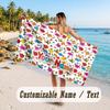 Personalized Beach Towel,Mr. Men & Little Miss Custom Printed Name Text, Super Absorbent Towel For Beach Vacation