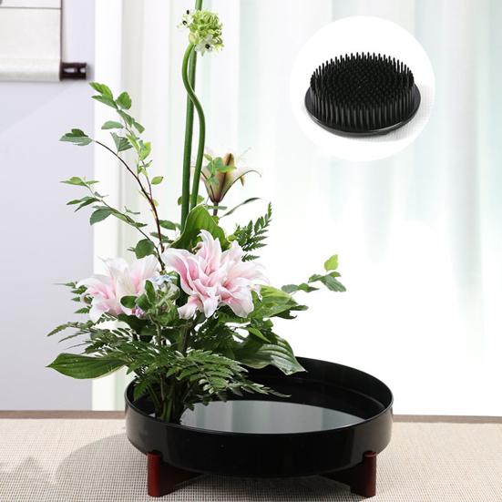 Flower Frog Holder with 3 Suction Cups Clear Plastic Round Vase Flower Arranger Fixed Pin Floral Arrangement Tool