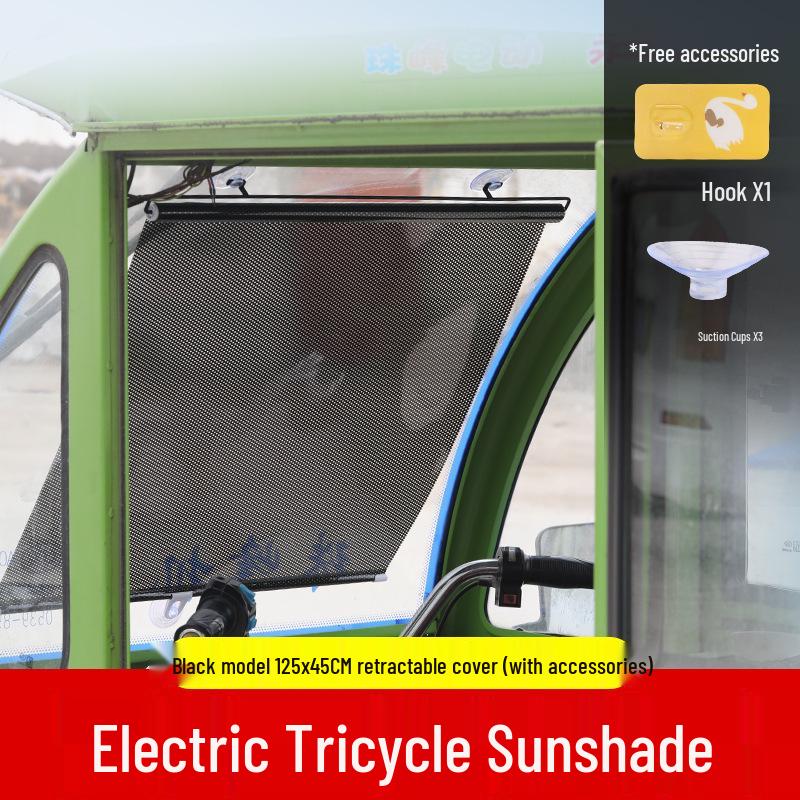 

Retractable Tricycle Windshield Sunshade with Heat Insulation