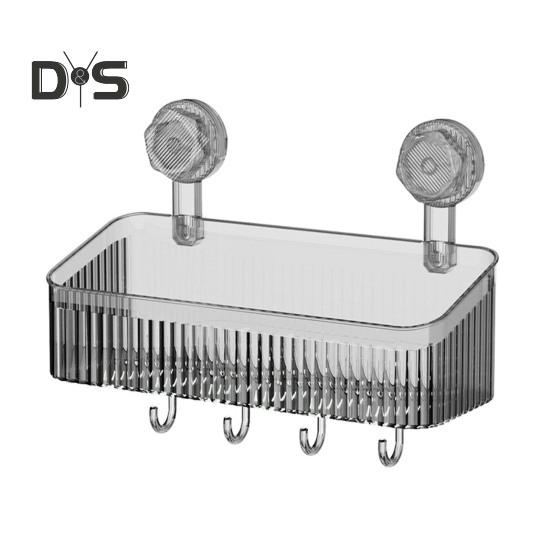 

Стеллаж для хранения на присосках, органайзер для ванной комнаты и кухни, большая вместимость, прочная несущая способность, простая в установке подвесная полка для душа L