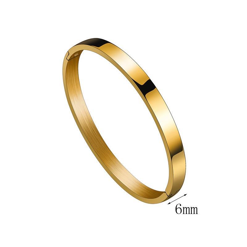 100% Stainless Steel Bangle Men Women 4mm 6mm 8mm Bracelet 3 Colors Leisure Versatile Accessories Valentine Day Gift For Lovers