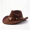 Autumn and winter European and American western cowboy hats retro felt cowboy hats ethnic style love brown accessories cowboy hats