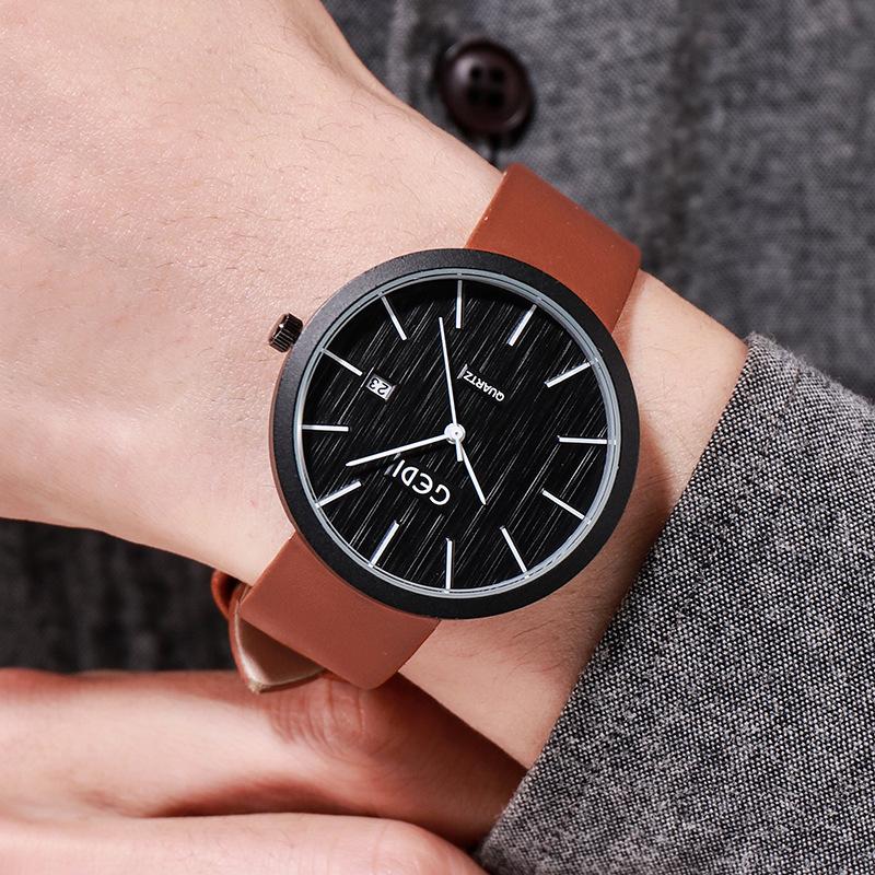 Men'S Belt Watch Fashion Single Calendar Quartz Waterproof Watch Personalized Simple Men'S Watch
