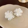 Ice quenched blue flower artificial crystal fringed earrings Cool wind temperament stud earrings Internet celebrity earrings