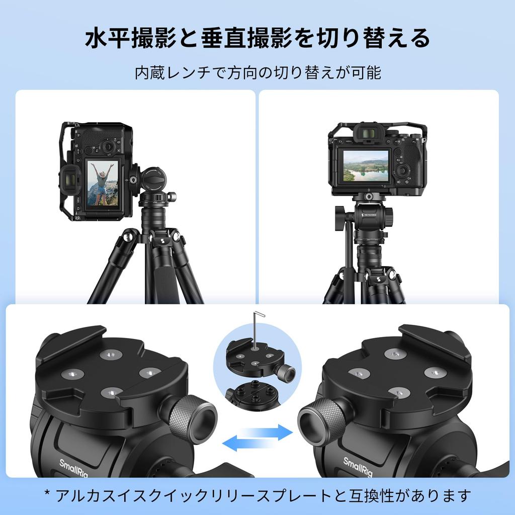 SmallRig CH3 Video Tripod Fluid Head with Pan and Tilt for Arca Swiss Cameras, 360° Rotation, 90°/-70° Tilt, 3kg Max Load, 4936
