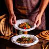10 Inches Rock Pattern Ceramic Western Steak Plate Exquisite White Pasta Salad Bowl Kitchen Breakfast Dessert Plate Tableware