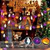 1pc Halloween Pumpkin Bat Ghost String Light 10/20/40LED Hanging Lamp Battery Powered For Home Bedroom Window Party Indoor Decor