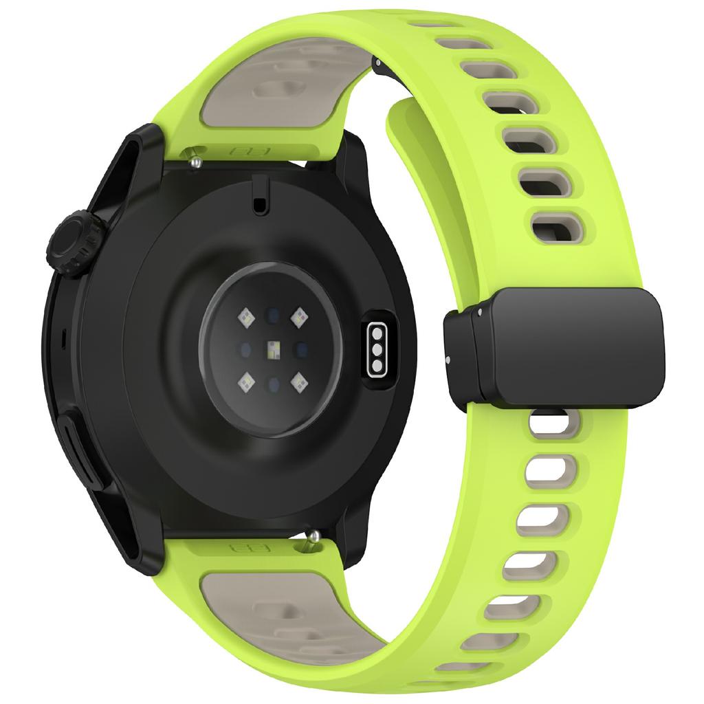 22mm Magnetic Buckle Dual Color Silicone Strap for Coros Pace 4/3/Apex 4 42mm/Apex 2 Pro/Apex Pro/Apex 46mm Quick Release Watch Band