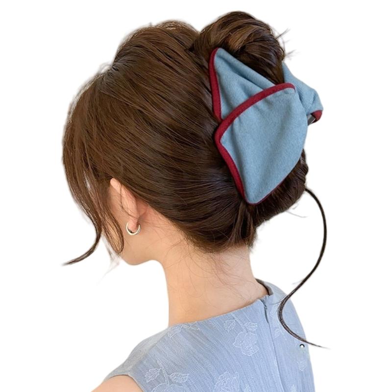 Large Fabric Bowknot Hair Clip For Women Everyday Hair Styling Comfortable Ponytail Holder for Formal Event Casual Wear