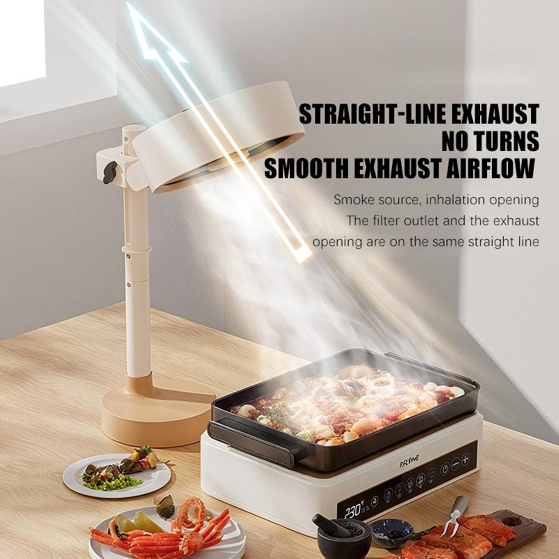 Portable Desktop Range Hood Rechargeable Air Filter Kitchen Exhaust Fan for BBQ Hot Pot Indoor Cooking Tabletop