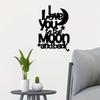 Romantic Iron Metal Wall Art Sign Moon Back Gift for Living Room Bedroom Home Decor