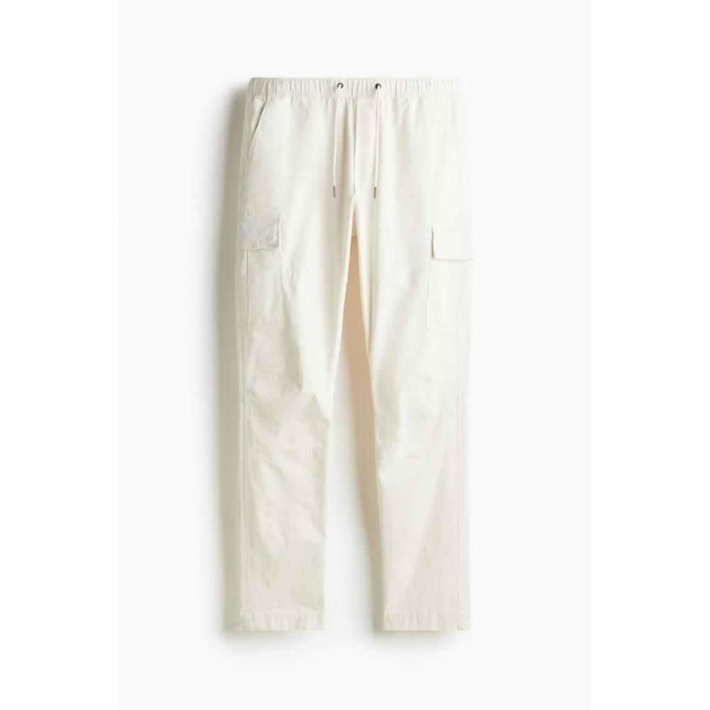 H M Cargo Pants sliM Fit wHite