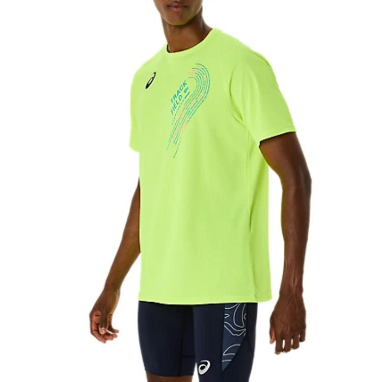Asics Fashion Casual Comfortable Versatile Short Sleeve T-Shirt Men tops Yellow 2091A749-751