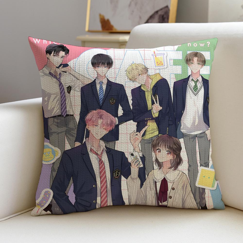 Romantic TTamons BSideS Cushion Cover Breathable and skinfriendly linen pillowcase square removable and washable cushion