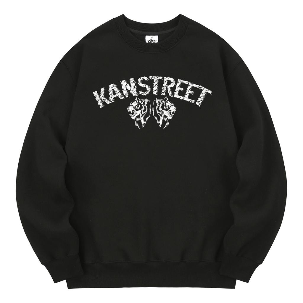 KAN6312 Kmb0172 Lettering Tiger Fleece-Lined Sweatshirt Black