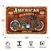 Vintage American Garage Sign Set with Classic Car Wall Decor In Red Black Burgundy Yellow for Home Bar Route 66 Fans