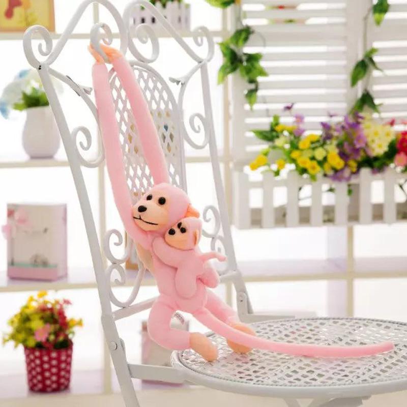 Păpușă maimuță pentru perdea Maimuță cu brațe lungi Jucărie de pluș Maimuță suspendată Cap de coliziune pentru mașină electrică Păpușă de cârpă Pandantiv mic pentru casă