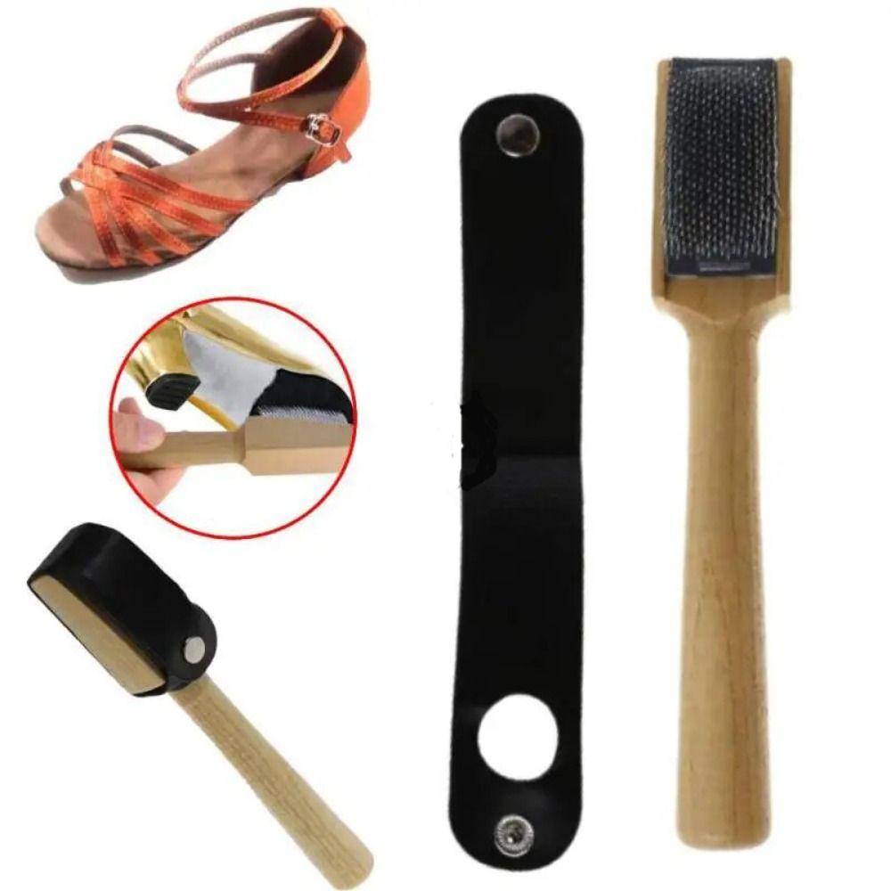 Wooden Suede Sole Wire Shoe Brush With Protector Cover Stainless Steel Brush Head Dance Shoes Cleaning Brush Durable Practical