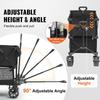 Foldable Double Decker Wagon, 400L Collapsible Wagon Cart with All-Terrain Wheels, Heavy Duty Folding Wagon Cart 350 lbs Weight Capacity for Camping,