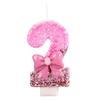 0-9 Birthday Decorations, Including Pink Bow Digital Candles for 0-9 Birthday Cakes, Exquisite Decorations At the Top of the Cak
