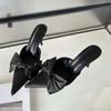 Fashion Eilyken Spring Butterfly-knot Women Slippers Sandals Pointed Toe High Heel Pumps Ladies Stripper Mules Shoe Zapatillas Mujer