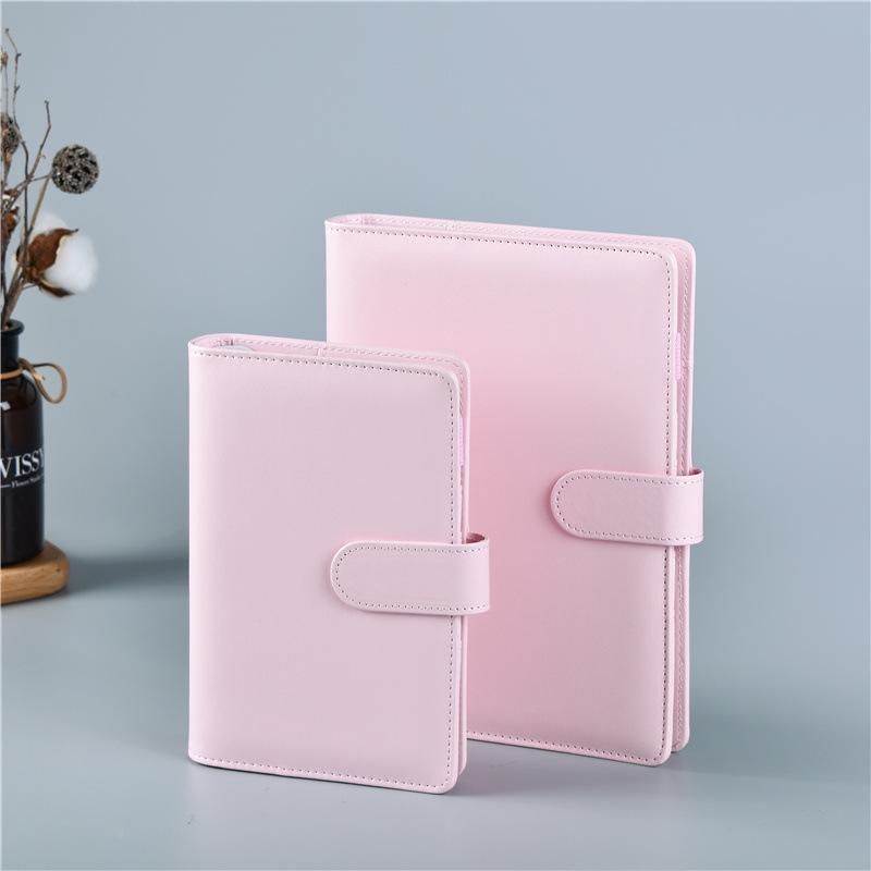New 2026 A6/A5 Macaroon Laser Color PU Leather DIY Binder Notebook Cover Diary Agenda Planner Paper Cover School Stationery