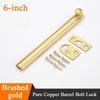 Sliding Lockfor Portable Door Lock, Brushed Finish Sliding Bolt Lock, Solid Cast Brass Barrel Bolt for Cabinets, Fences, Slide Door Lock ?with 6