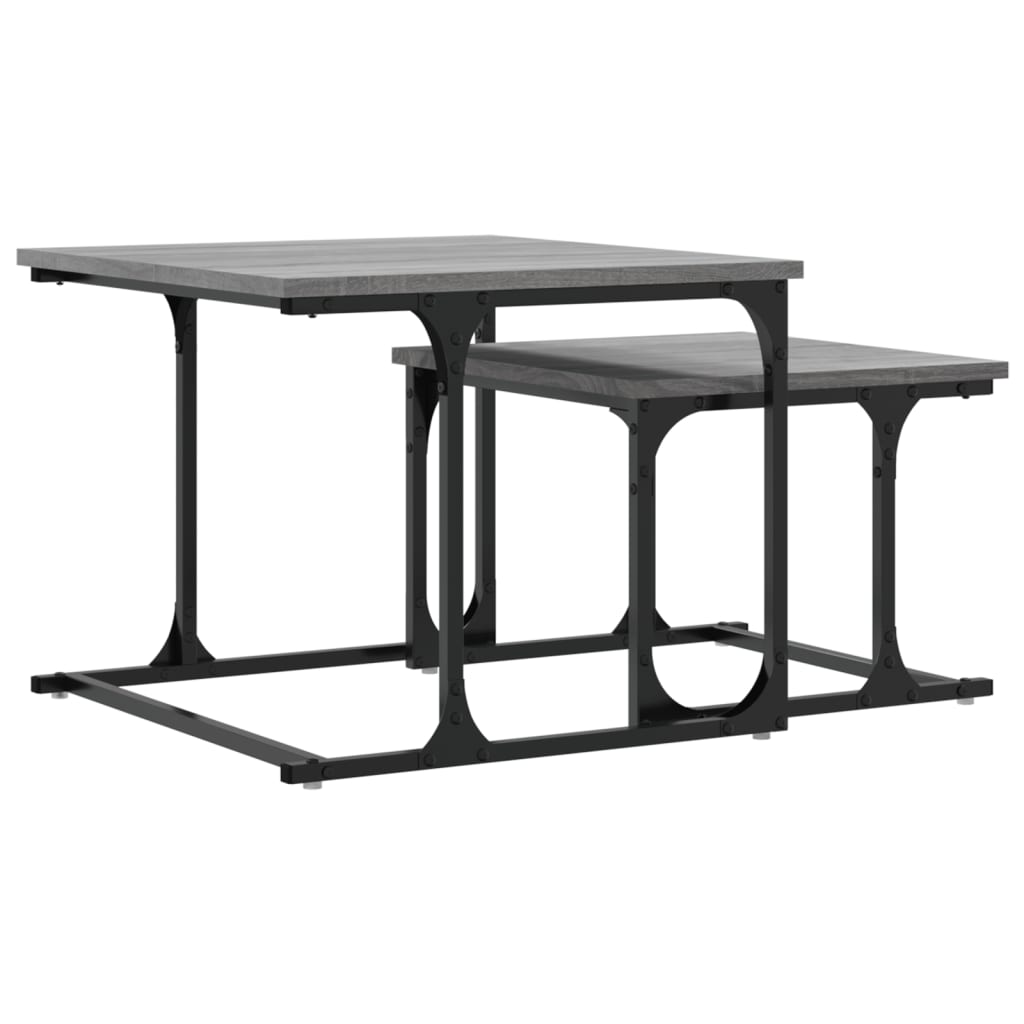  Coffee Tables, Nestable, 2 Pcs., Grey Sonoma Oak
