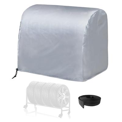 ZATOOTO Tire Rack Cover, Outdoor Wide Storage, 420D, Horizontal, Thick, Waterproof, for 4 Tires, SUV, UV Protection, Storage Cover, Prevents Deteriora
