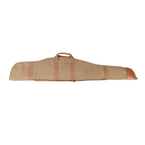 TOURBON Rifle Case Hunting Canvas & Leather Gun Bag Soft Padded